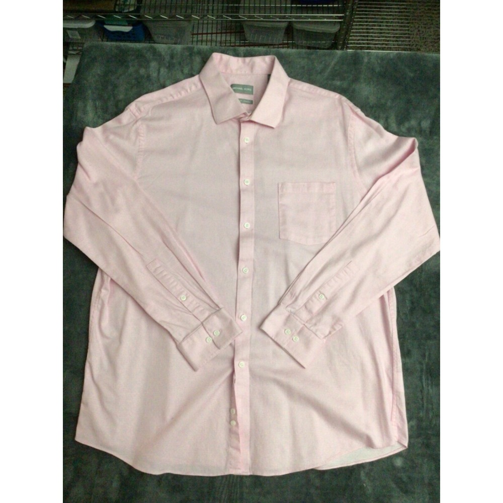Mens Michael Kors Long Sleeve Button Up Dress Shirt Size XLarge. Pink. Classic